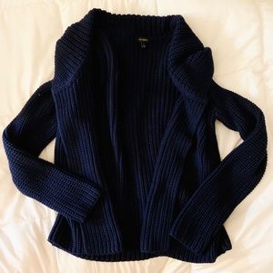 NWOT chunky knit Talbots cardigan (navy blue)